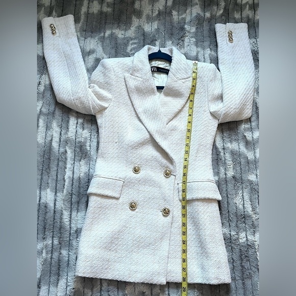 Zara Textured Double-Breasted Blazer Size XS - Picture 5 of 11